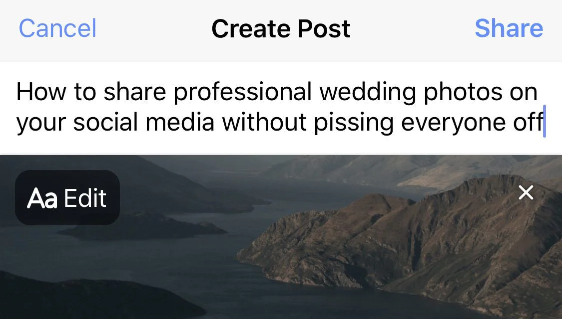 Posting pro photos on social media etiquette