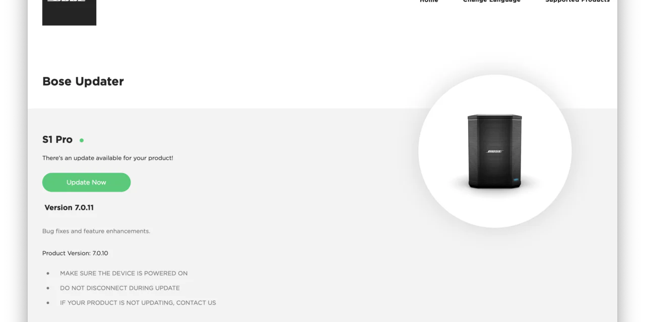 How to update your Bose S1 speaker’s software