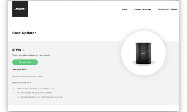 How to update your Bose S1 speaker’s software