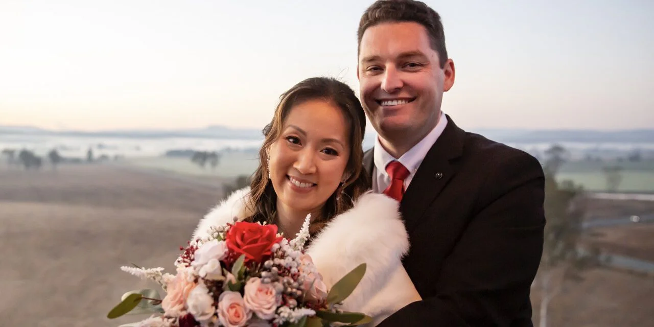 Charissa and Scott got up real high in their wedding