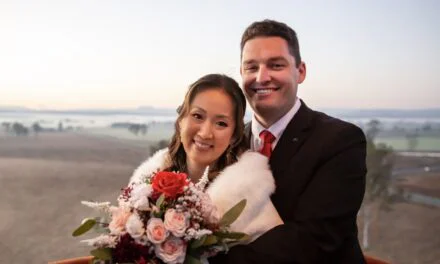 Charissa and Scott got up real high in their wedding