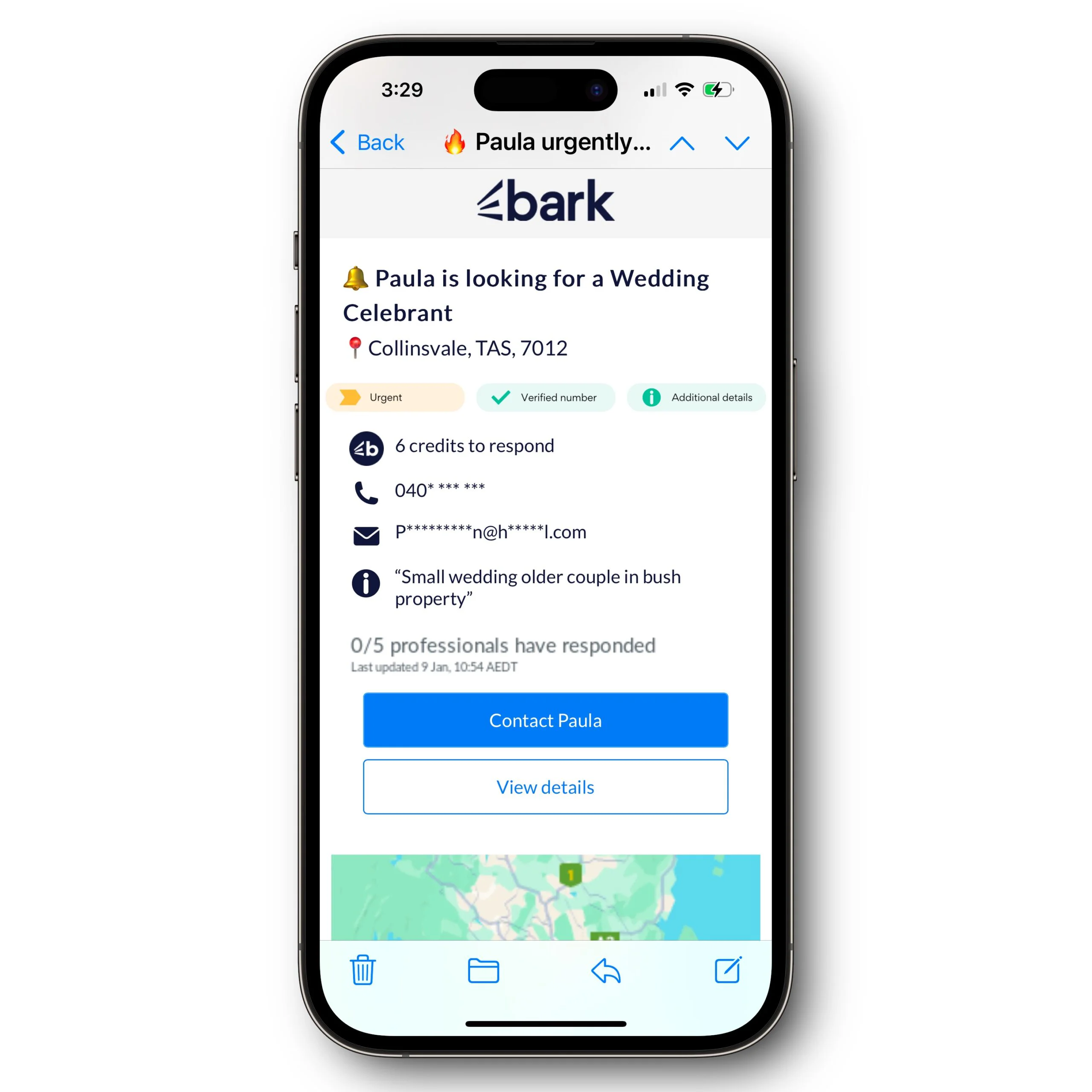 What to do about Bark.com 1 - Celebrant Institute Screenshot of an email sent to Josh Withers from Bark